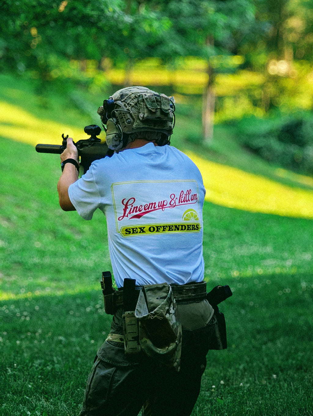 "Line em up" Cotton T-Shirt
